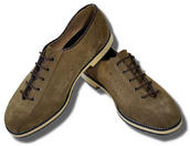 View Item Merc London Mod Retro Suede Bowling Shoes Ladies Mens Brown Tobacco 